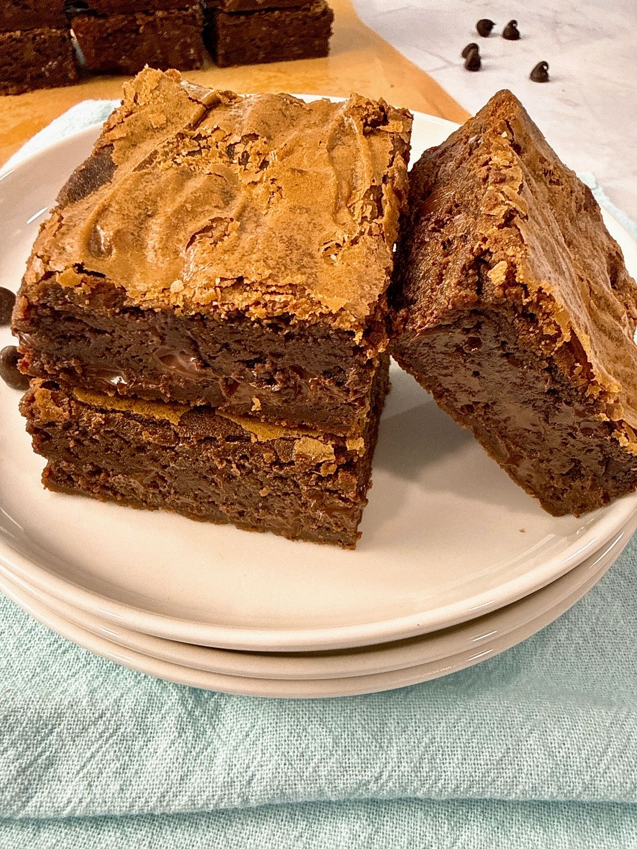 Ultimate Brownies on a white plate
