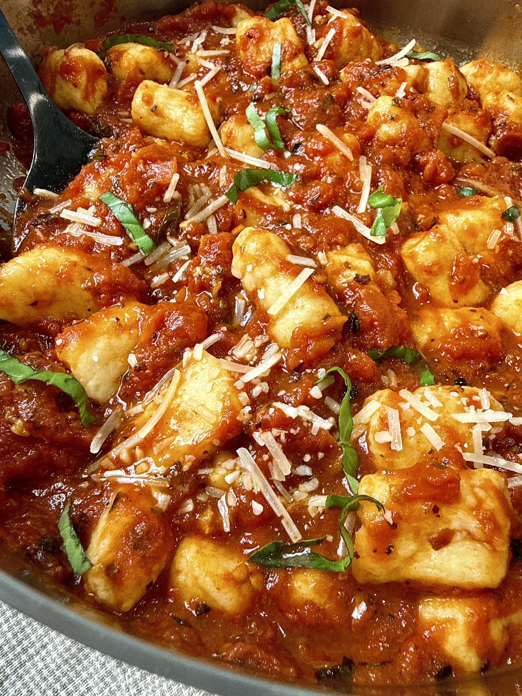 homemade gnocchi in tomato sauce