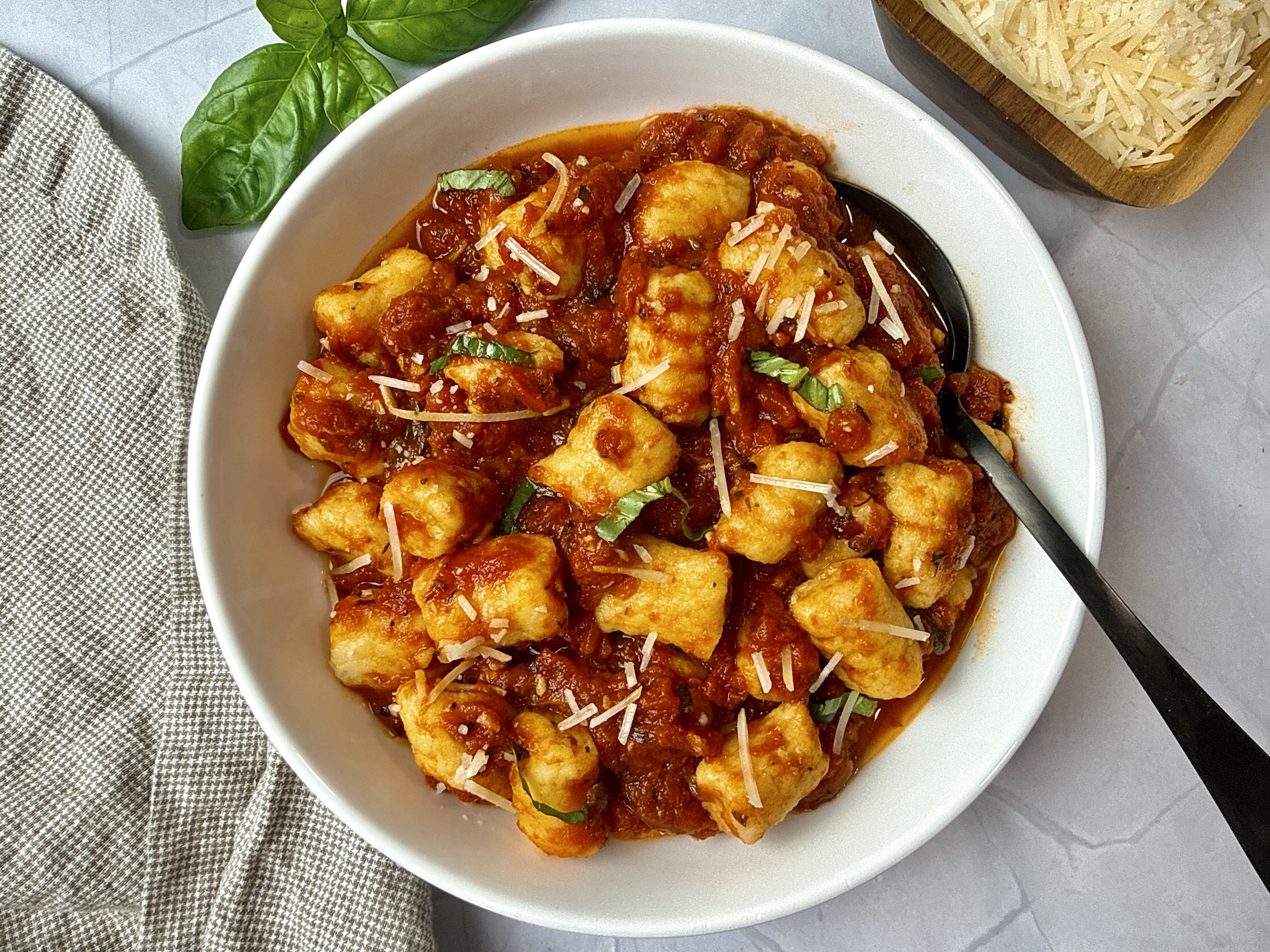 homemade gnocchi in tomato sauce
