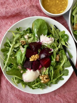 roasted beet and burrata salad