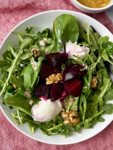 roasted beet and burrata salad