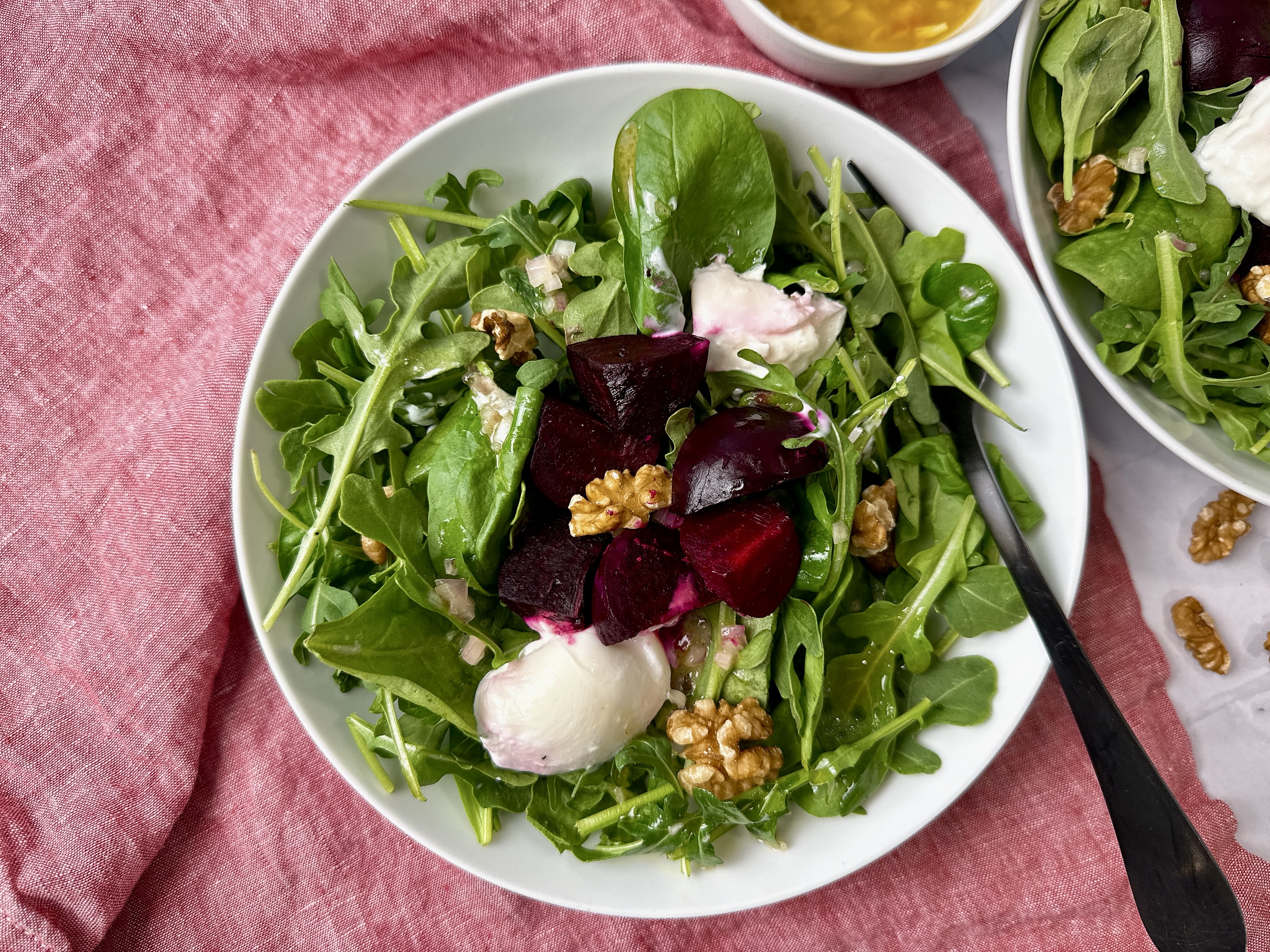 roasted beet and burrata salad