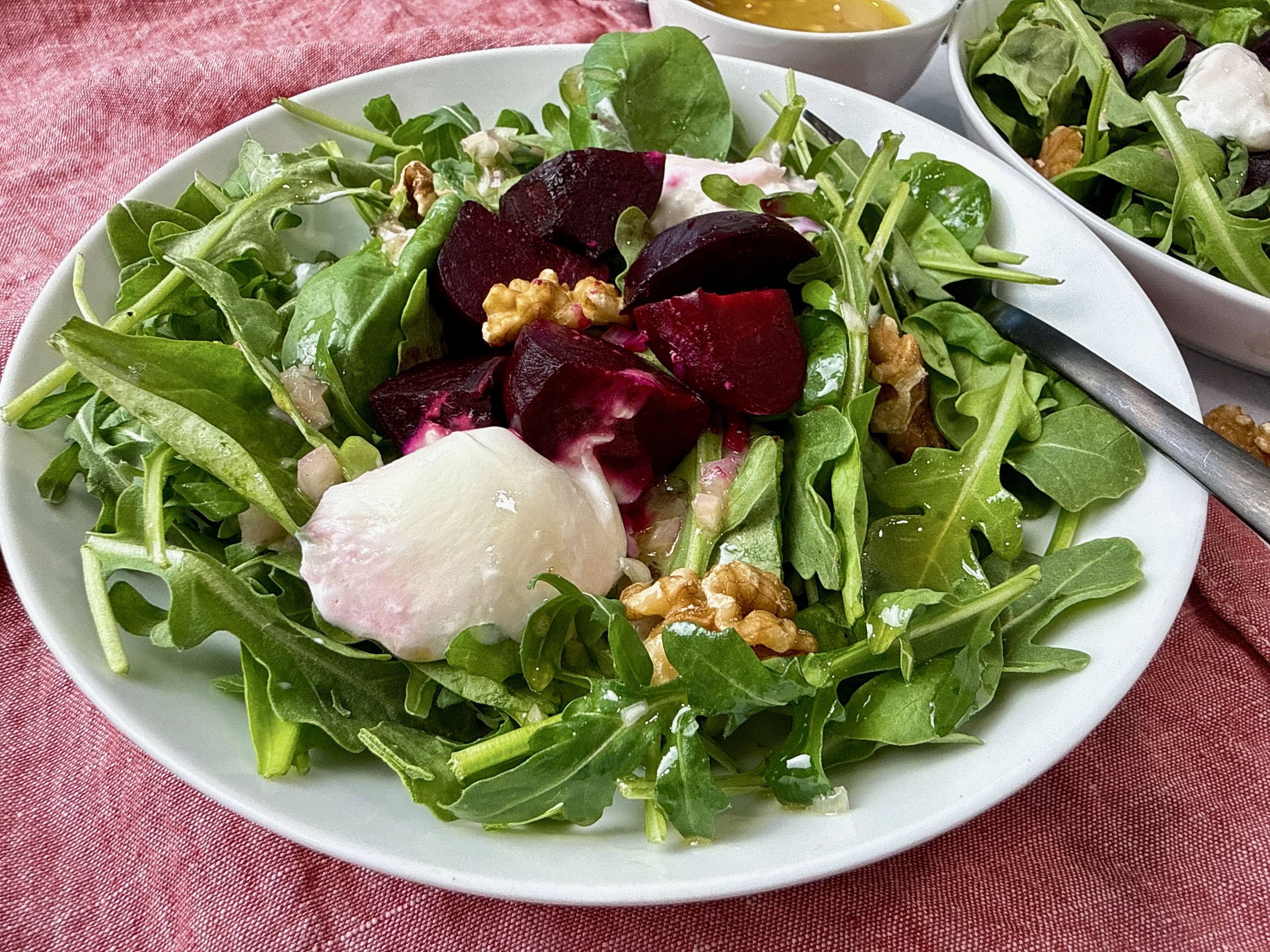 roasted beet and burrata salad