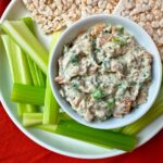 smoked whitefish dip on a plate with celery