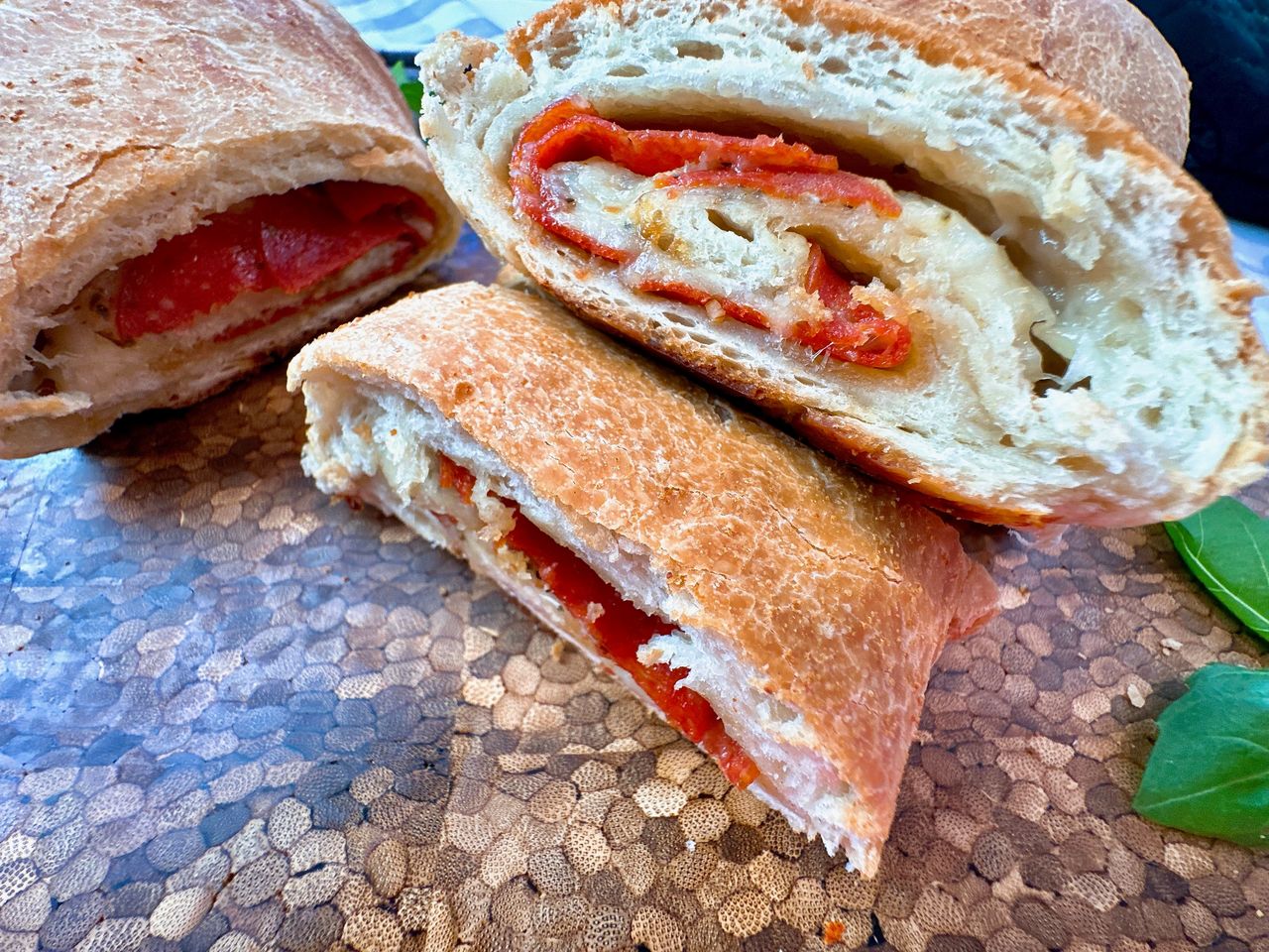sliced pepperoni bread