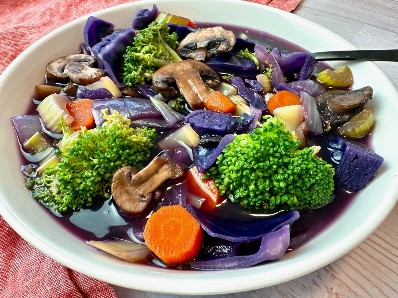 AIP Vegetable Soup vegetable soup in a white bowl