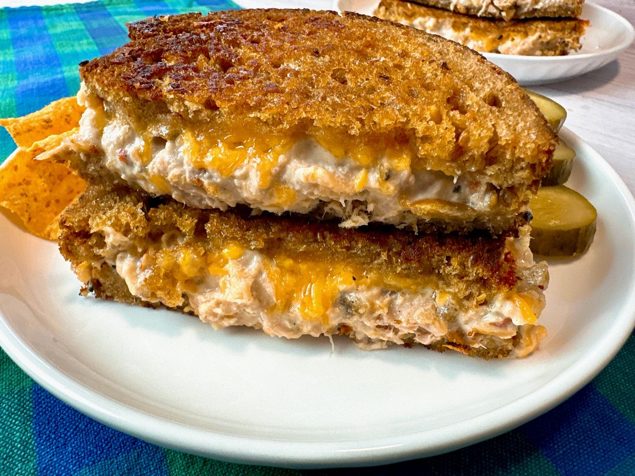 tuna melt on a plate