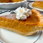 slice of pumpkin pie on a plate