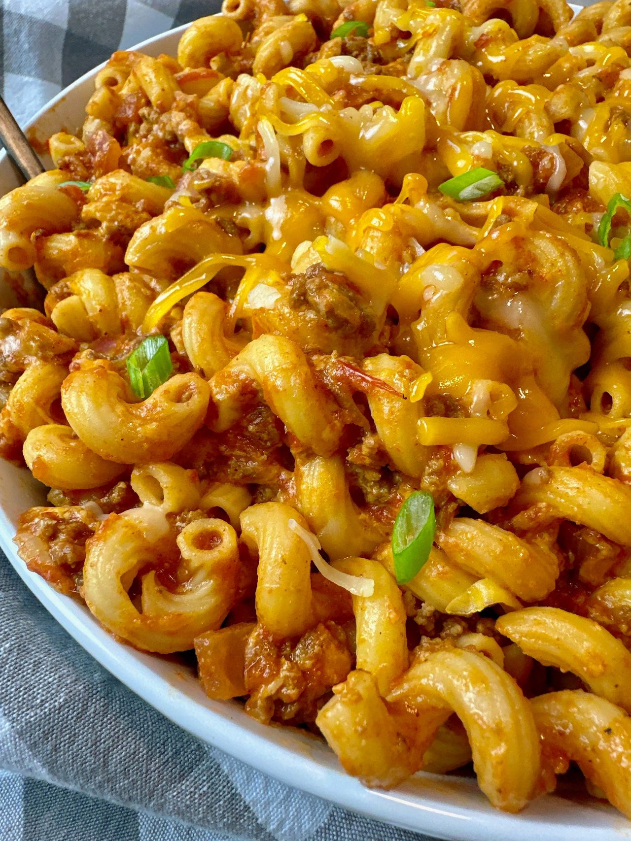 taco beef and pasta in a bowl