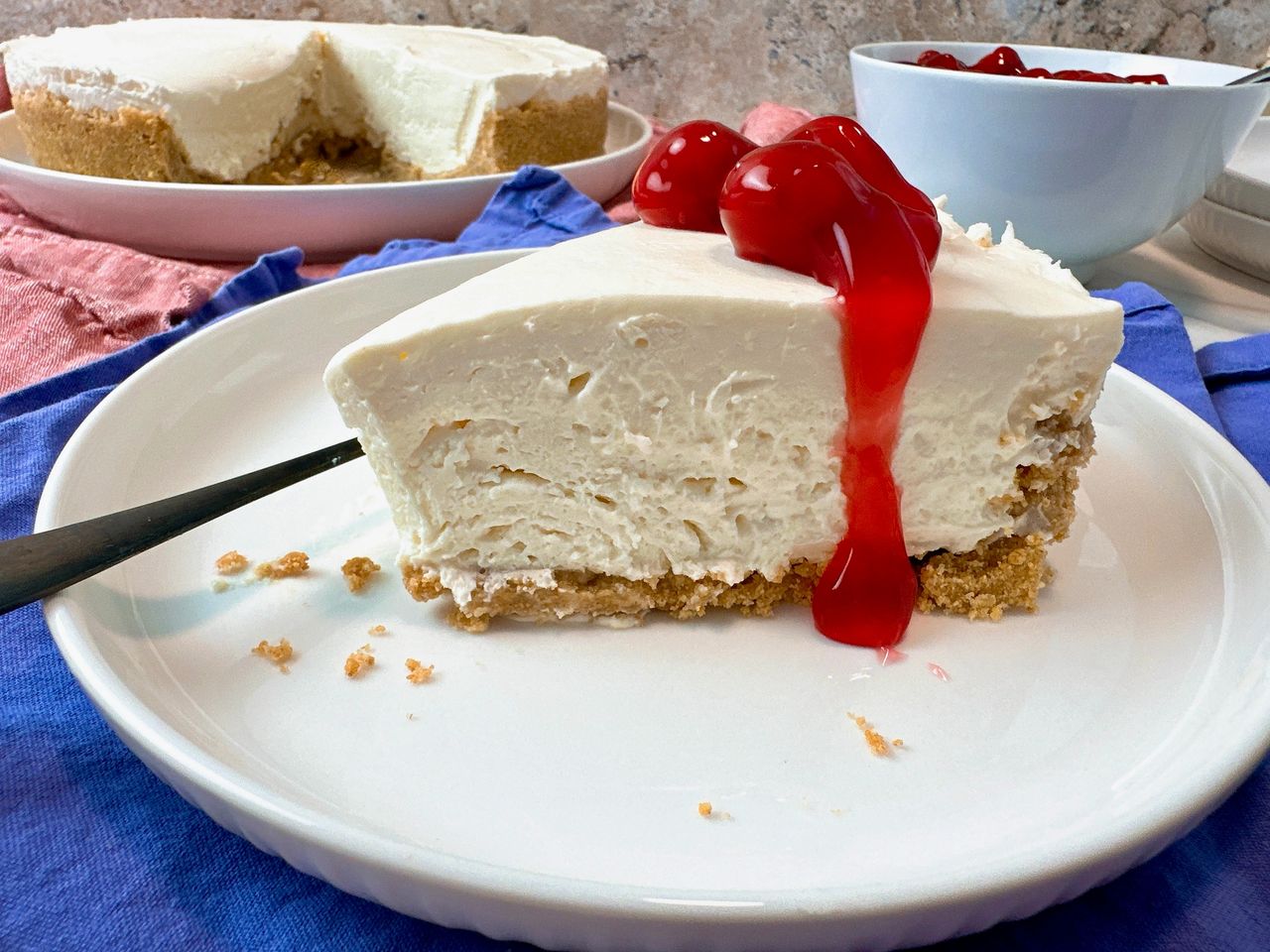 no bake cheesecake with cherry pie filling