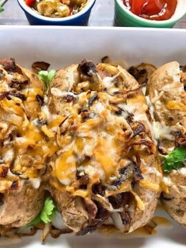philly cheesesteak baked potatoes