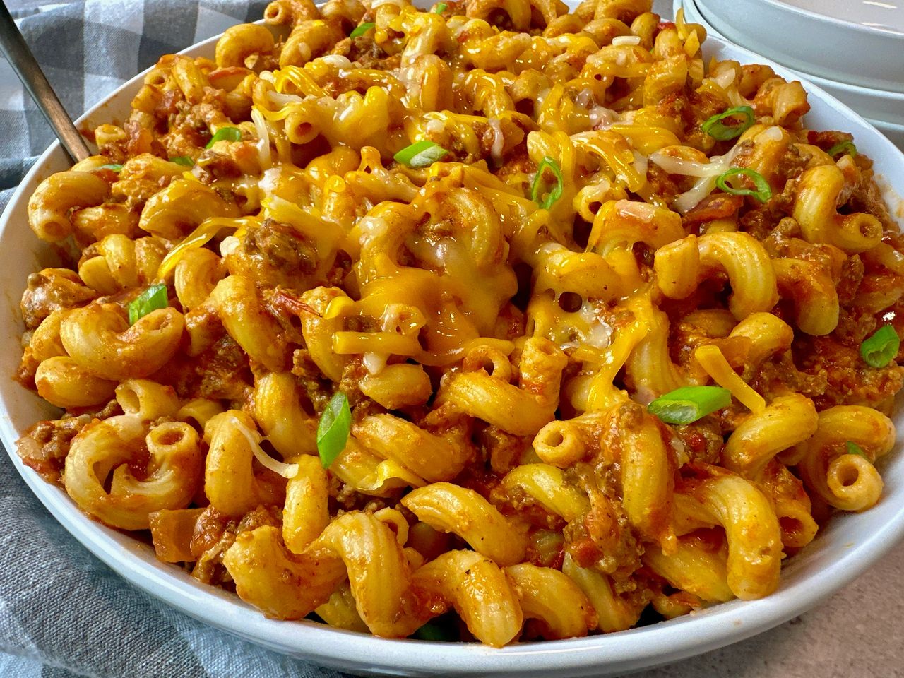 taco beef and pasta in a bowl