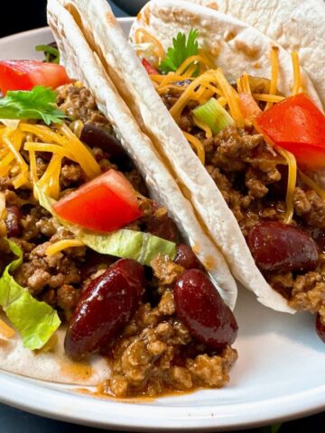 beef and bean street tacos