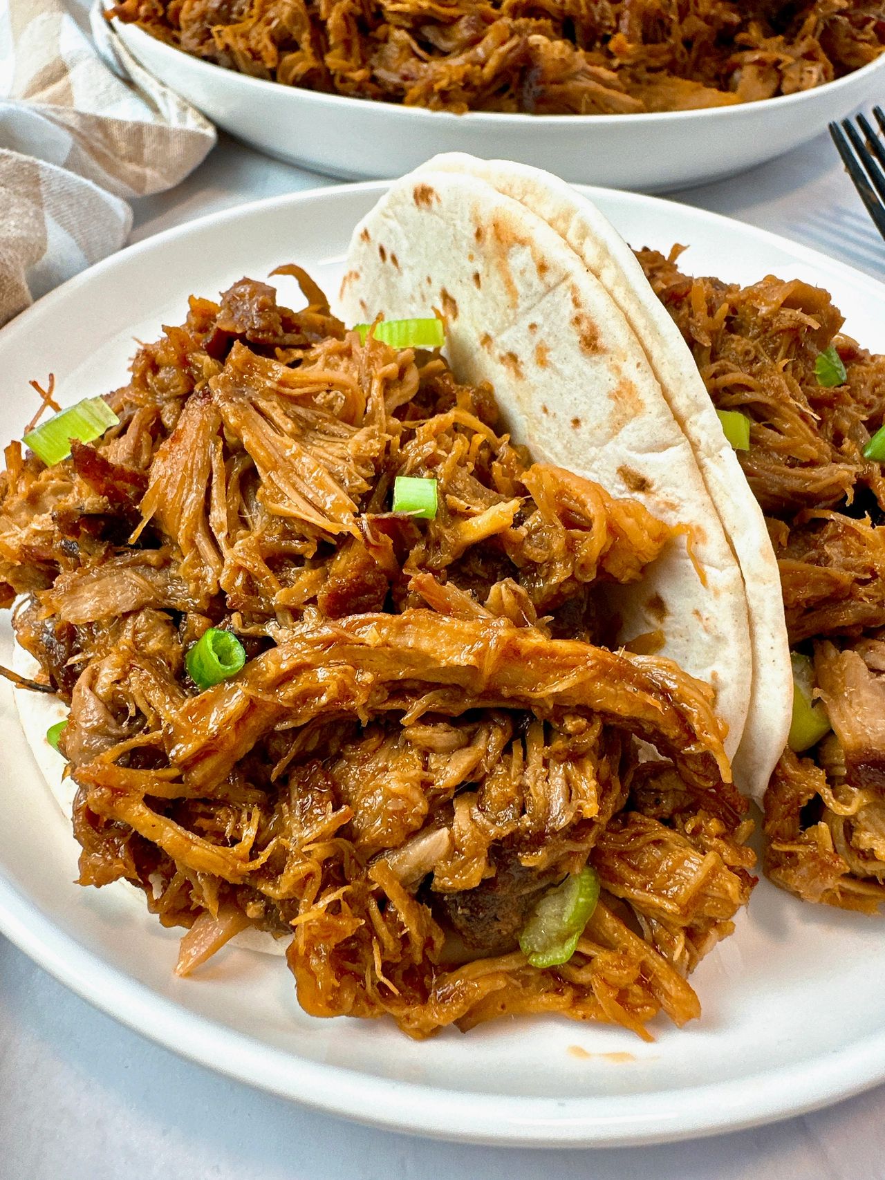 pulled pork on tortillas