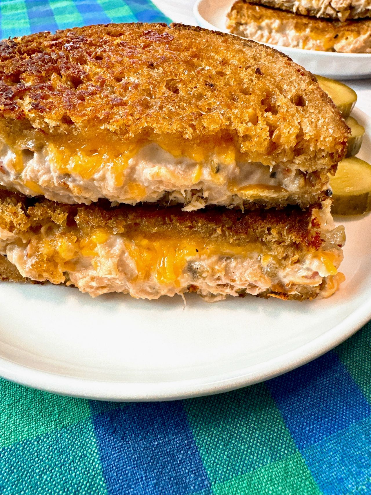 tuna melt on a plate