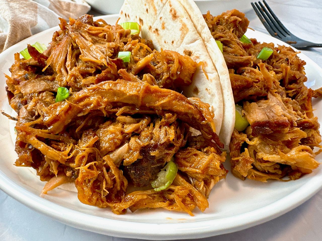 pulled pork on tortillas