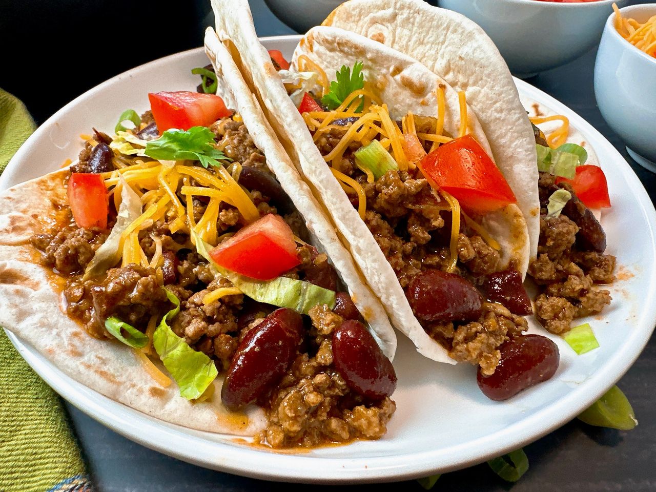 beef and bean street tacos
