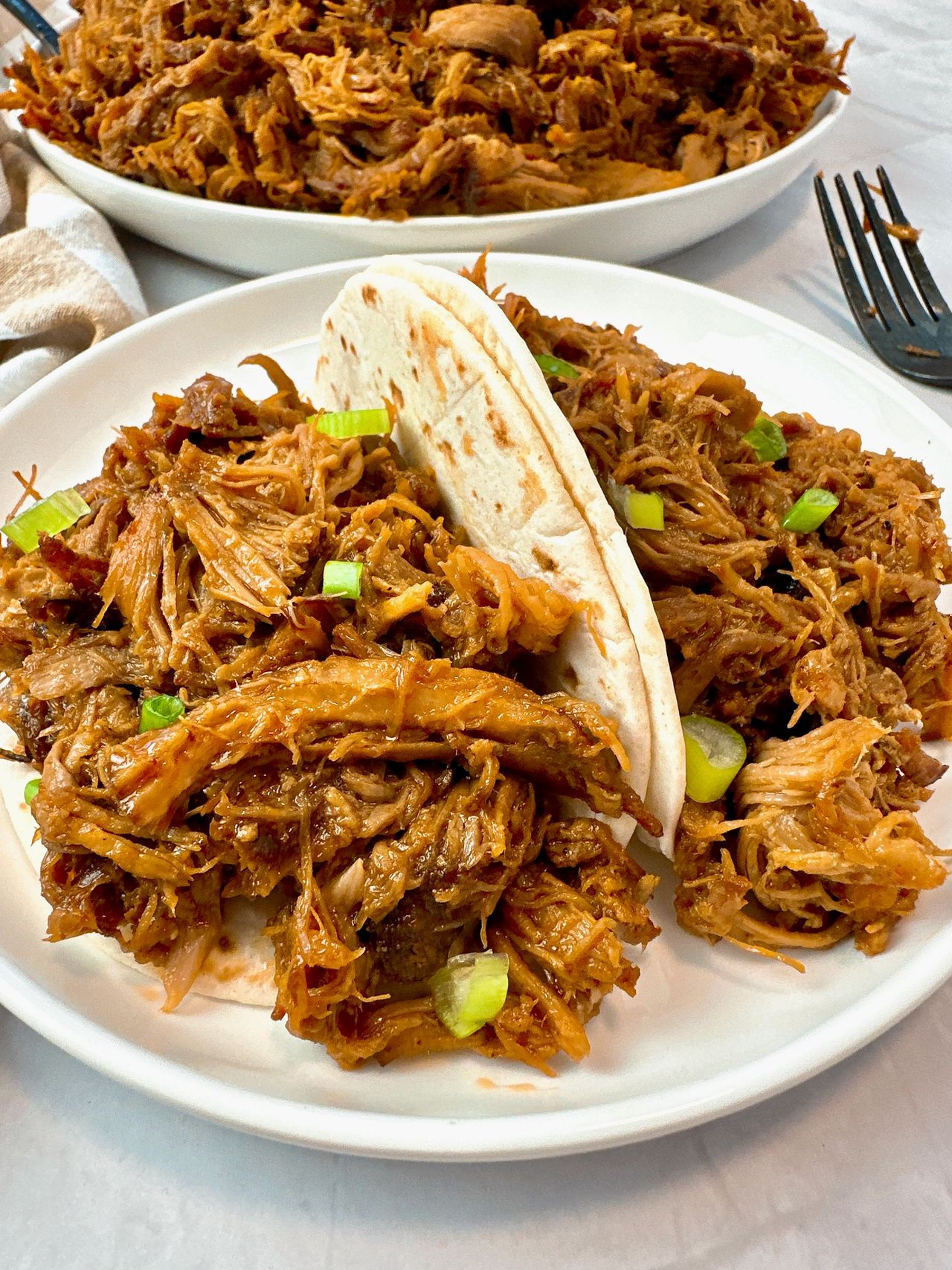 pulled pork on tortillas
