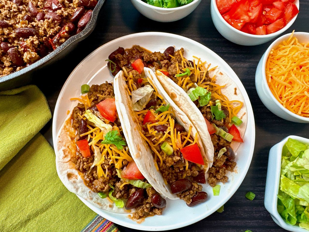 beef and bean street tacos