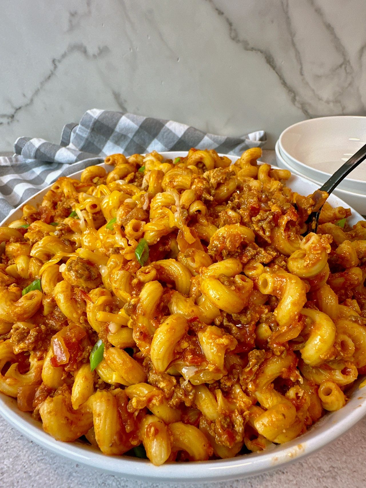 taco beef and pasta in a bowl