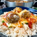 meatballs in enchilada sauce