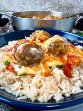meatballs in enchilada sauce