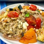 chicken and vegetables with feta cheese