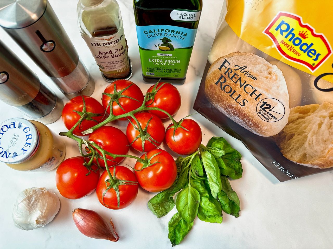 ingredients for panzanella salad