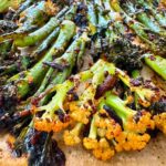 roasted broccoli and cauliflower with chili crisp