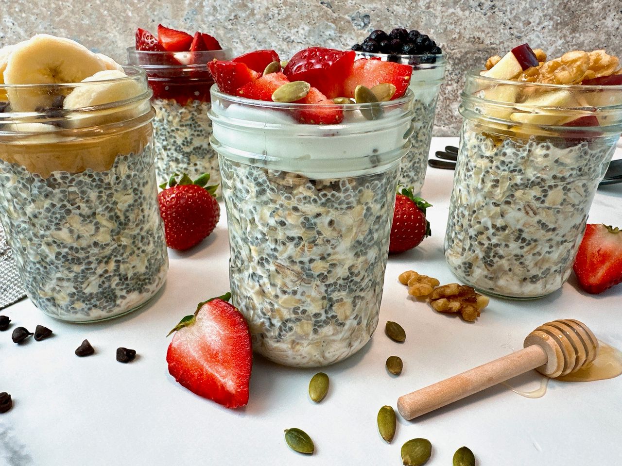 overnight oats in mason jars