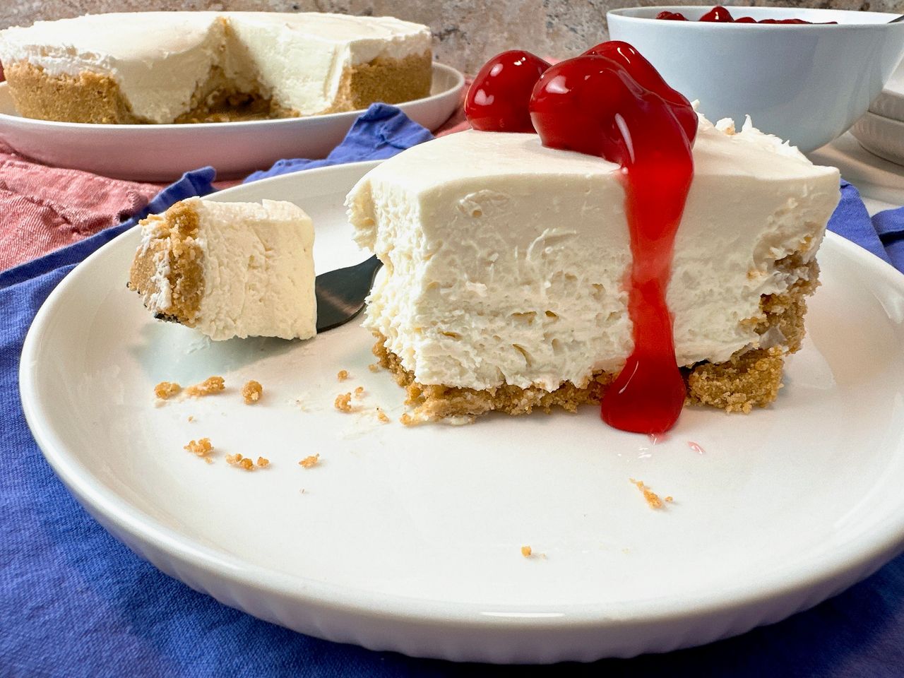 no bake cheesecake with cherry pie filling