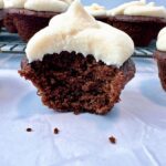 chocolate cupcakes with vanilla frosting