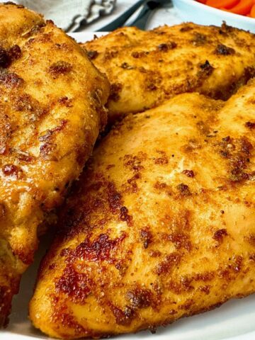 air fryer chicken on a white plate