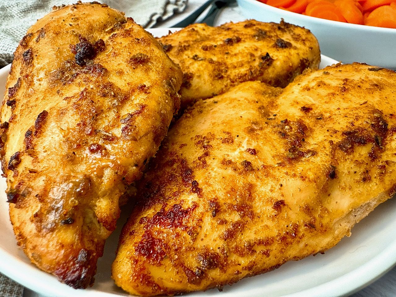 air fryer chicken on a white plate