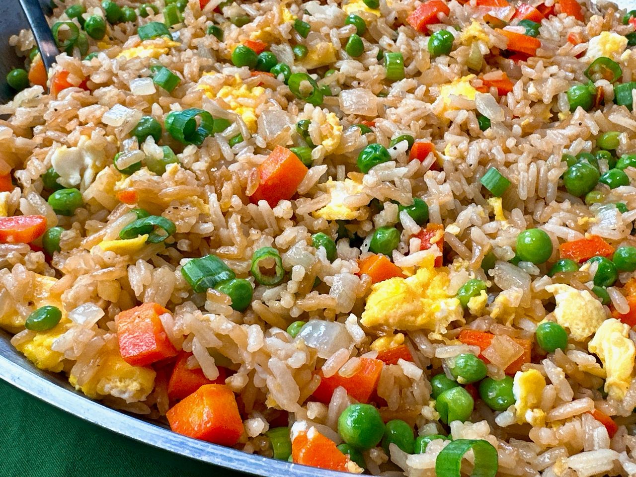 Fried rice in a skillet
