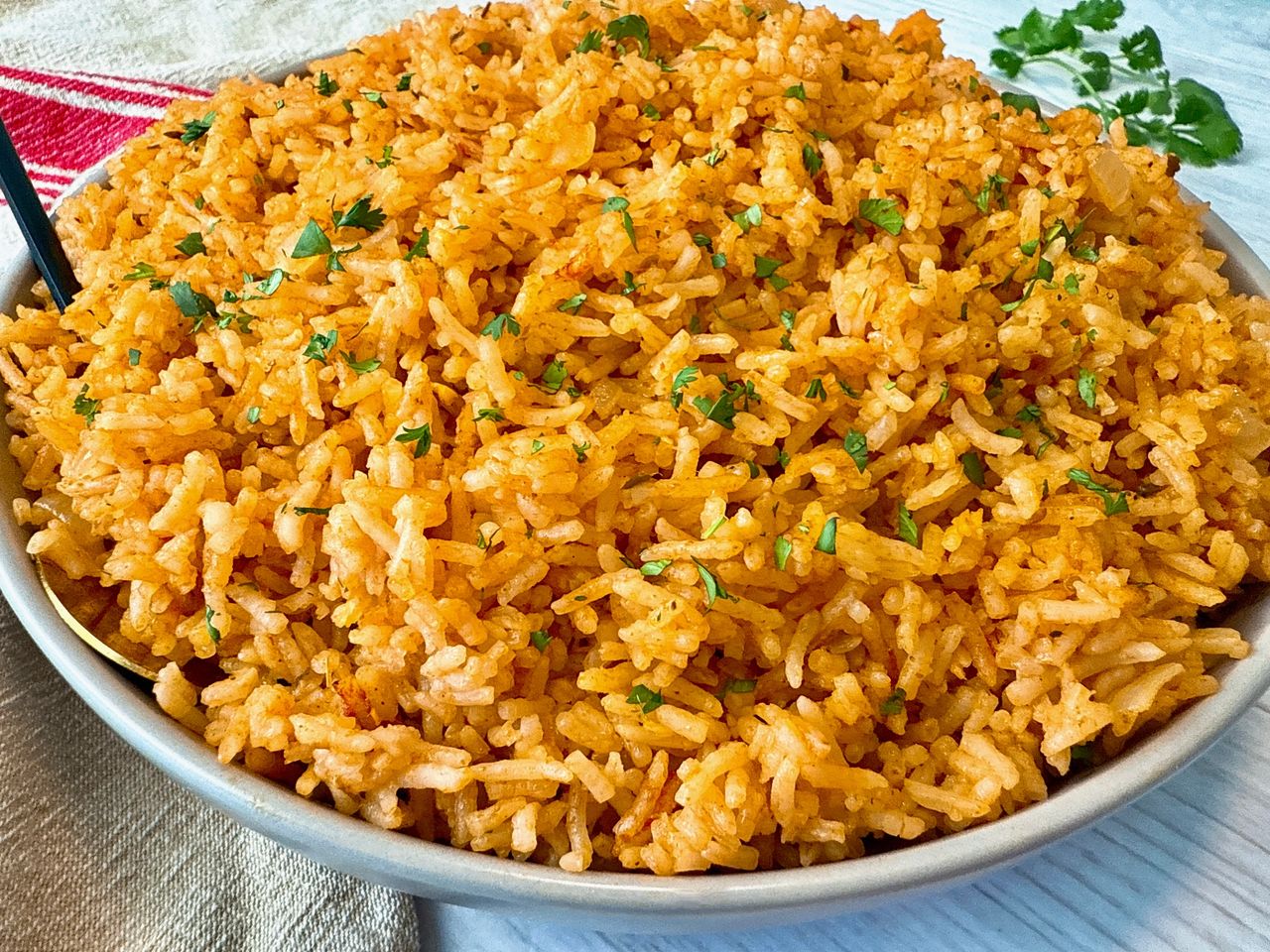 Spanish Rice spanish rice in a white bowl