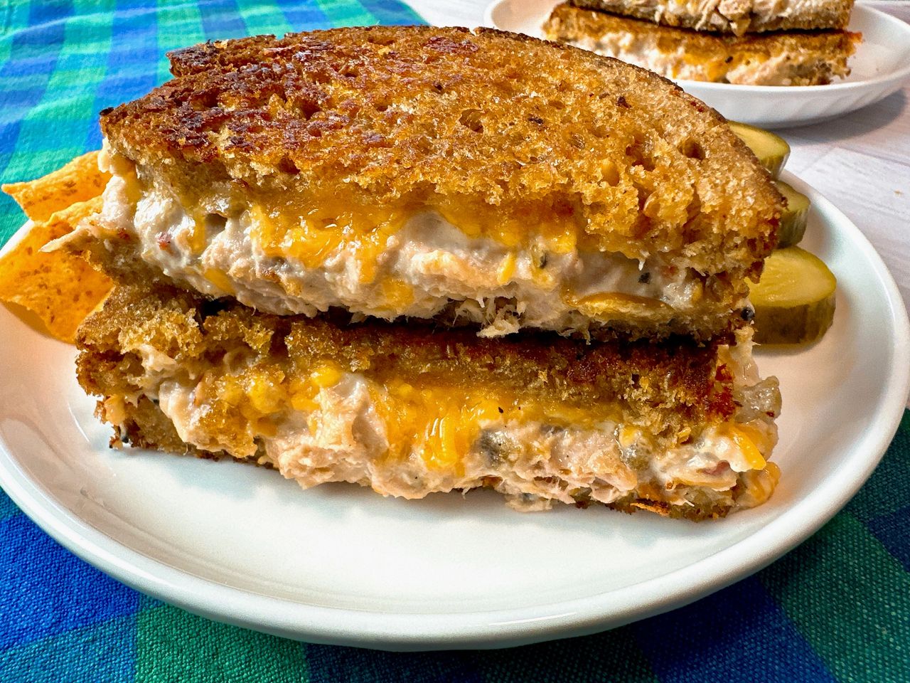 tuna melt on a plate