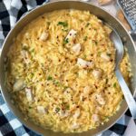 garlic butter chicken and orzo