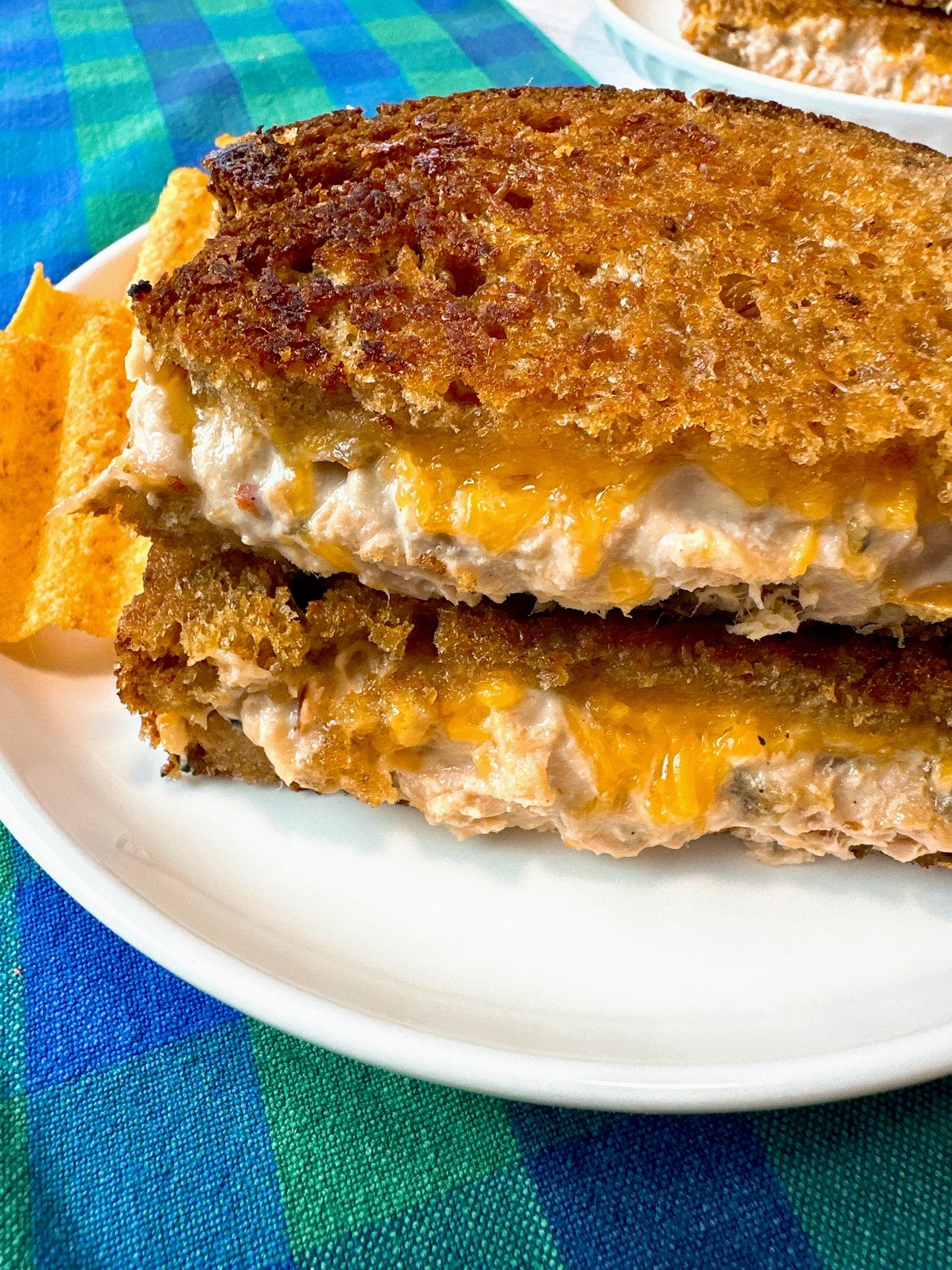 tuna melt on a plate