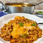 sausage and rice with cheese
