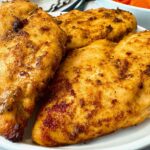 air fryer chicken on a white plate