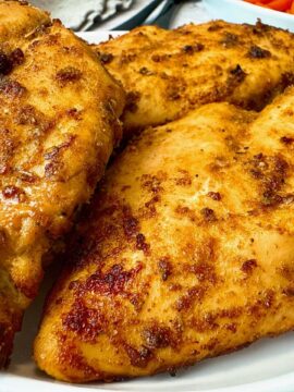 air fryer chicken on a white plate