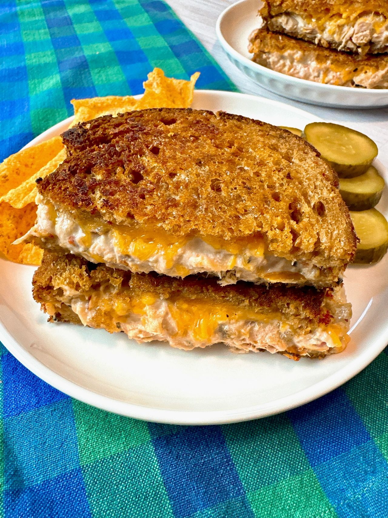 tuna melt on a plate