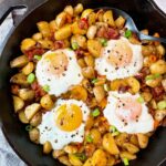 potato hash with baked eggs
