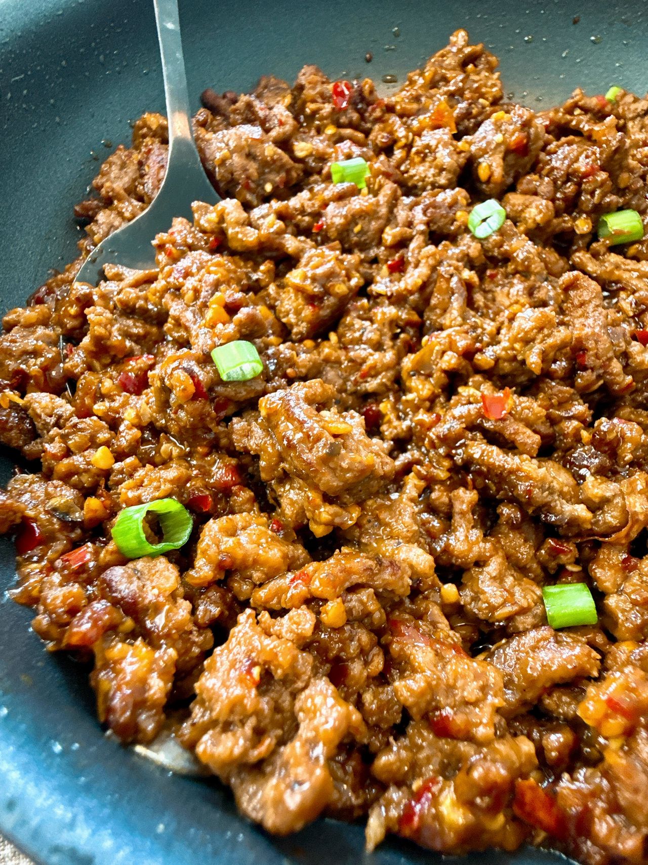 Ground beef and chili crisp