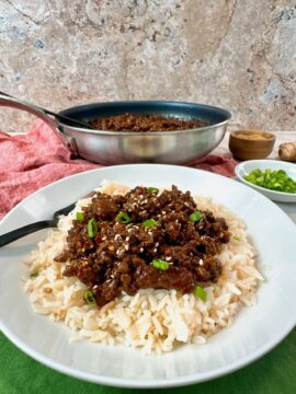 ginger beef over rice