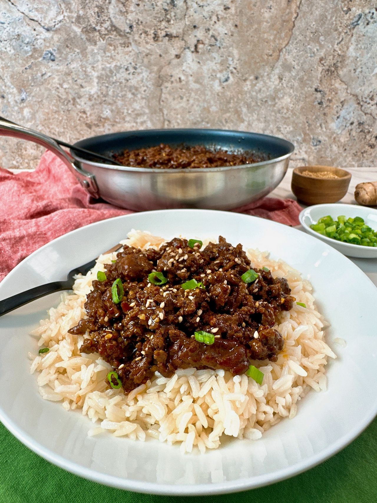 ginger beef over rice