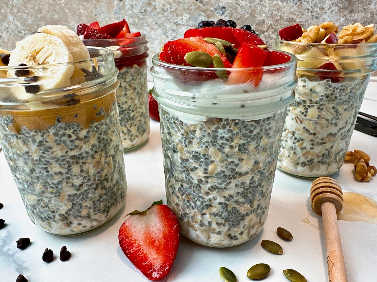 overnight oats in mason jars