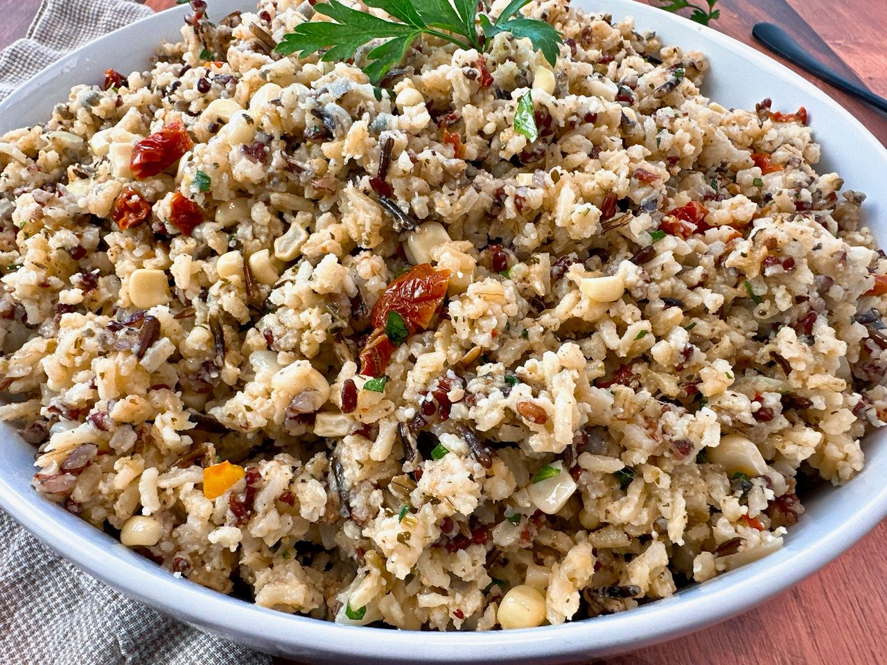 pesto rice salad