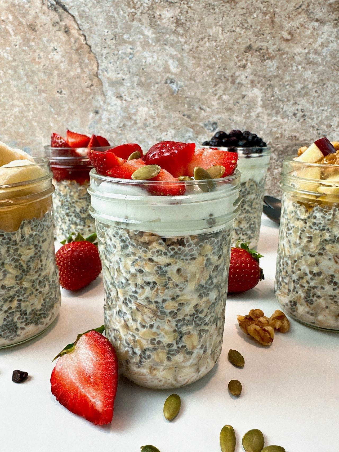 overnight oats in mason jars